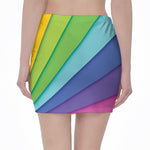 Rainbow Shades Print Pencil Mini Skirt