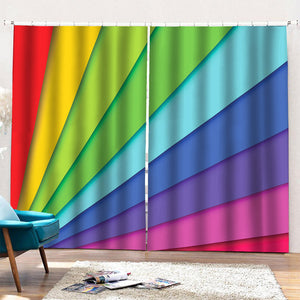 Rainbow Shades Print Pencil Pleat Curtains