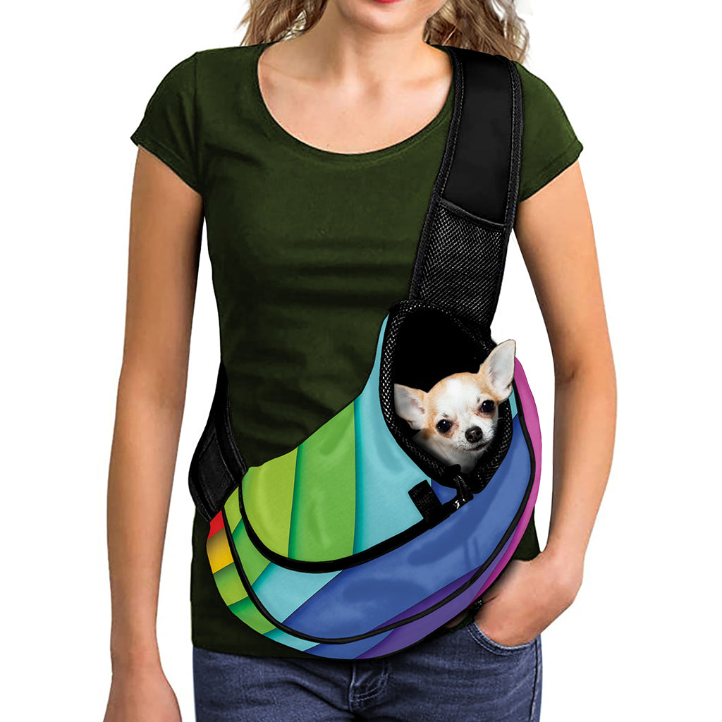 Rainbow Shades Print Pet Sling Carrier