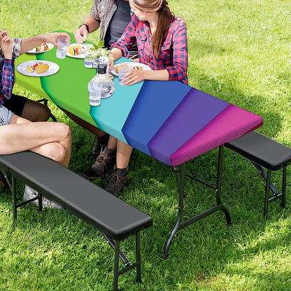 Rainbow Shades Print Picnic Table Cover