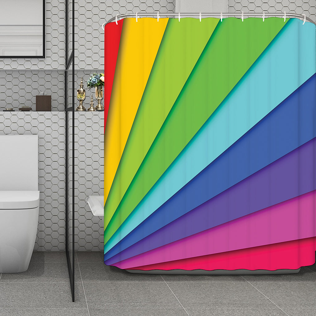 Rainbow Shades Print Polyester Shower Curtain