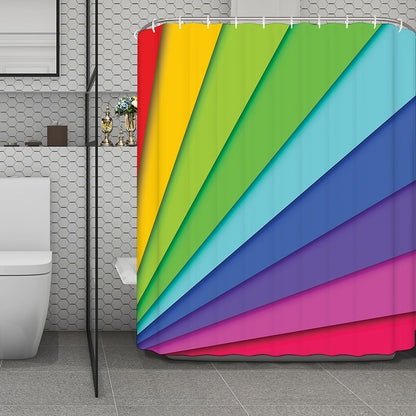 Rainbow Shades Print Polyester Shower Curtain