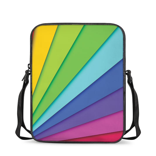 Rainbow Shades Print Rectangular Crossbody Bag