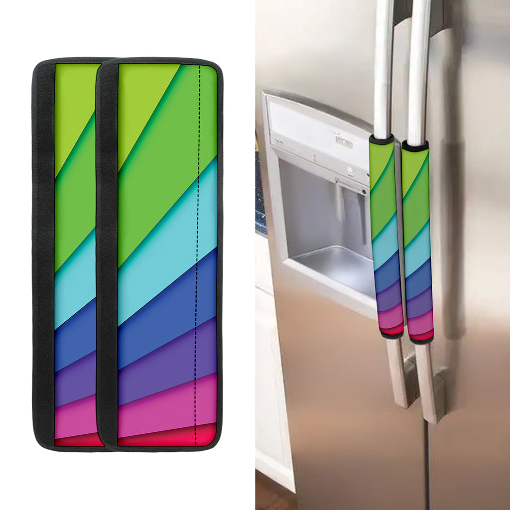 Rainbow Shades Print Refrigerator Handle Covers