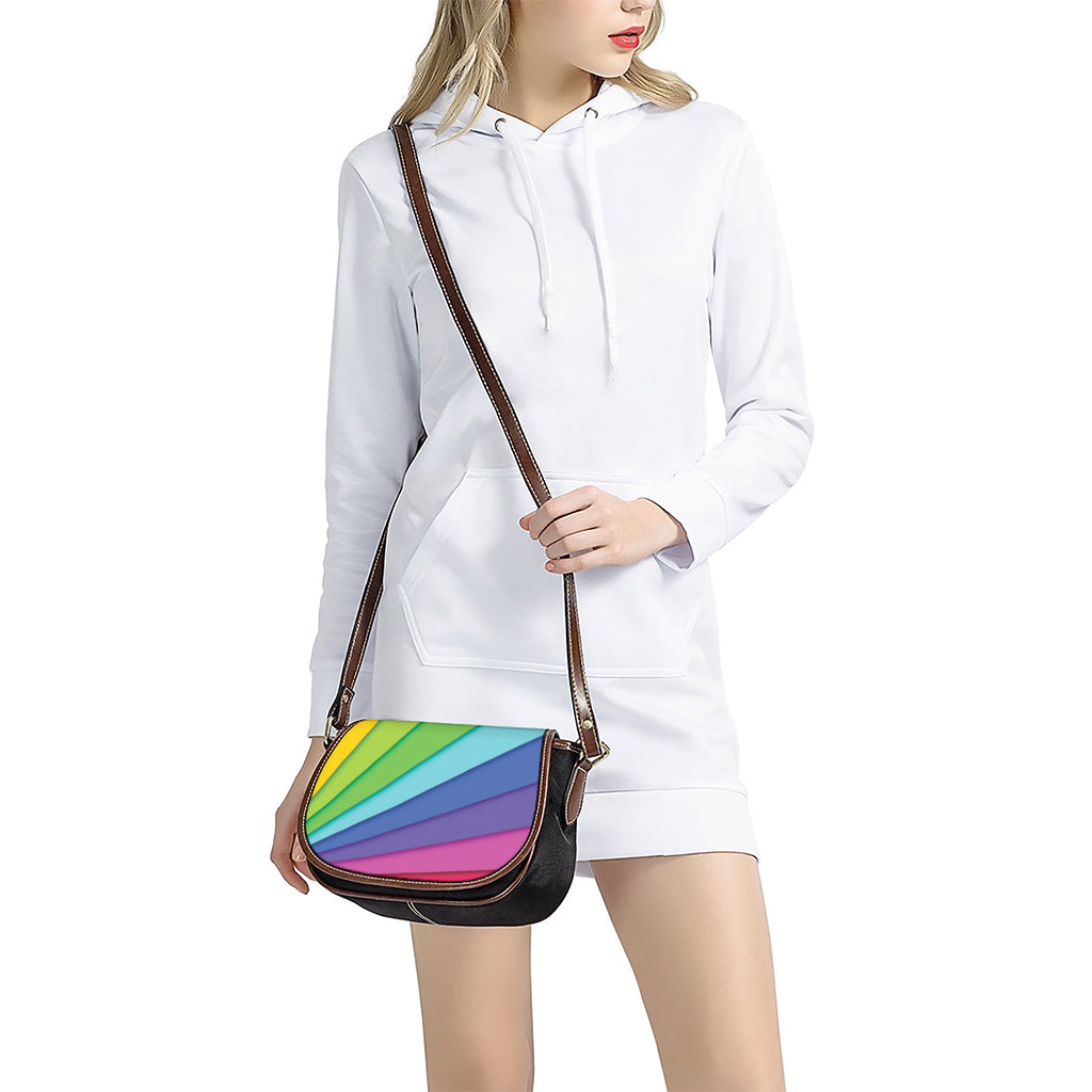 Rainbow Shades Print Saddle Bag