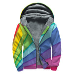 Rainbow Shades Print Sherpa Lined Zip Up Hoodie
