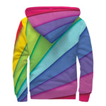 Rainbow Shades Print Sherpa Lined Zip Up Hoodie