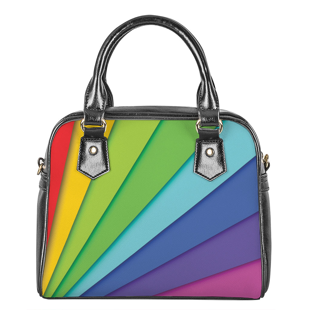 Rainbow Shades Print Shoulder Handbag