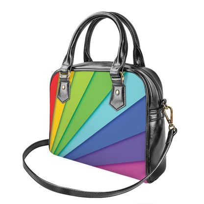 Rainbow Shades Print Shoulder Handbag