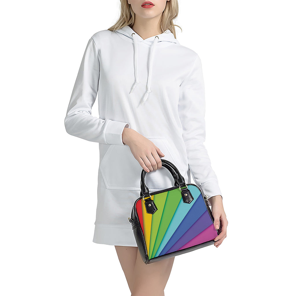 Rainbow Shades Print Shoulder Handbag