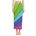 Rainbow Shades Print Side Slit Maxi Skirt