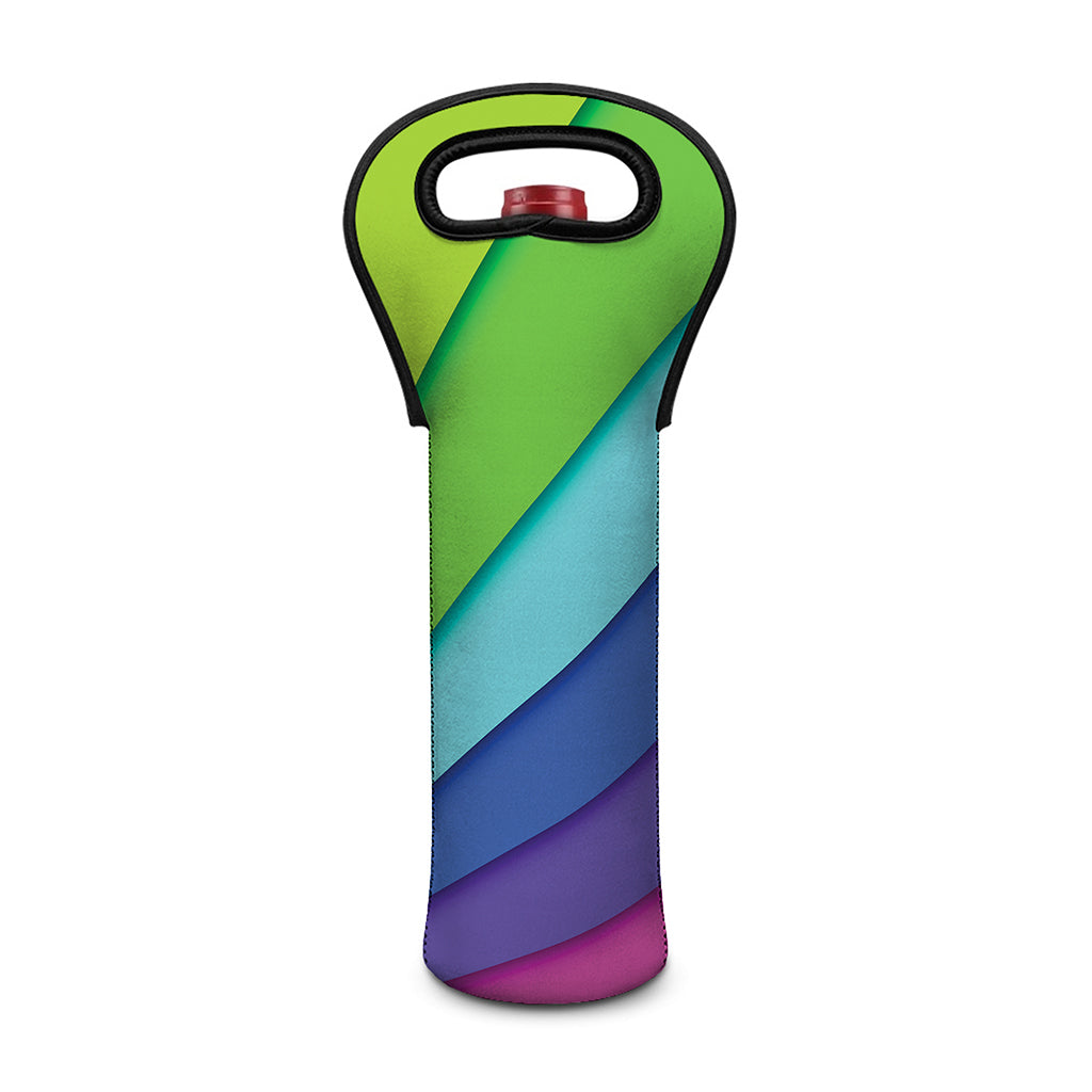 Rainbow Shades Print Single Neoprene Wine Tote