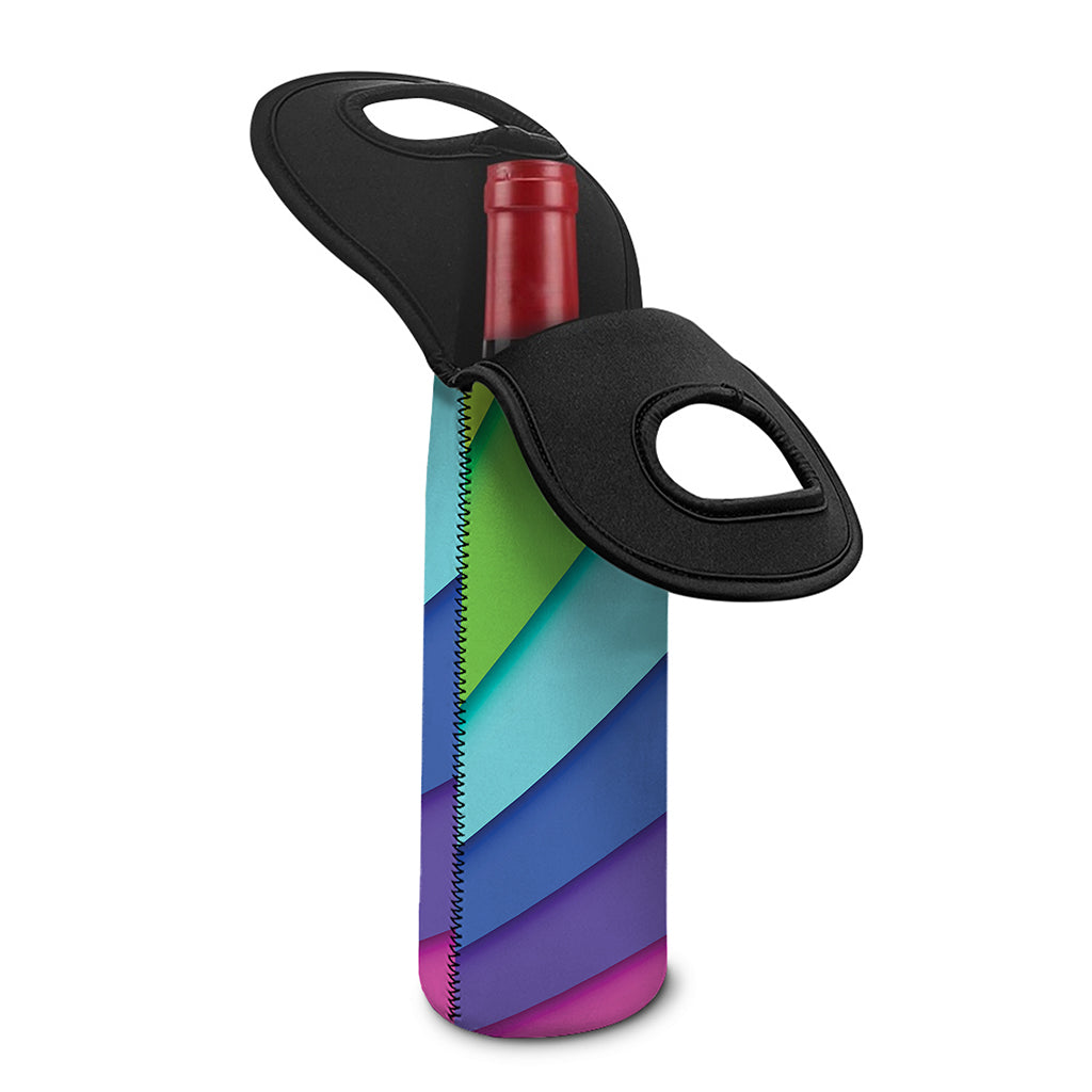 Rainbow Shades Print Single Neoprene Wine Tote
