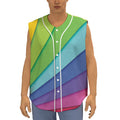 Rainbow Shades Print Sleeveless Baseball Jersey