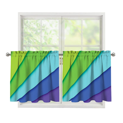 Rainbow Shades Print Tier Curtains