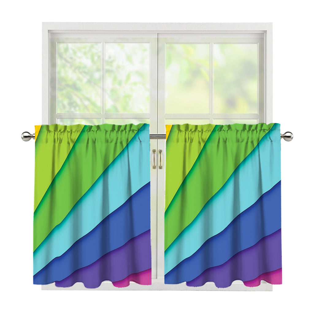 Rainbow Shades Print Tier Curtains