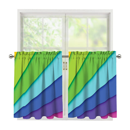 Rainbow Shades Print Tier Curtains