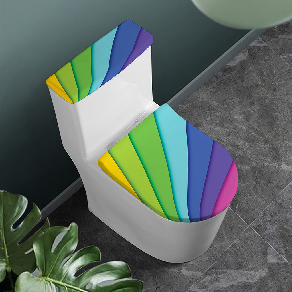 Rainbow Shades Print Toilet Lid And Tank Cover Set