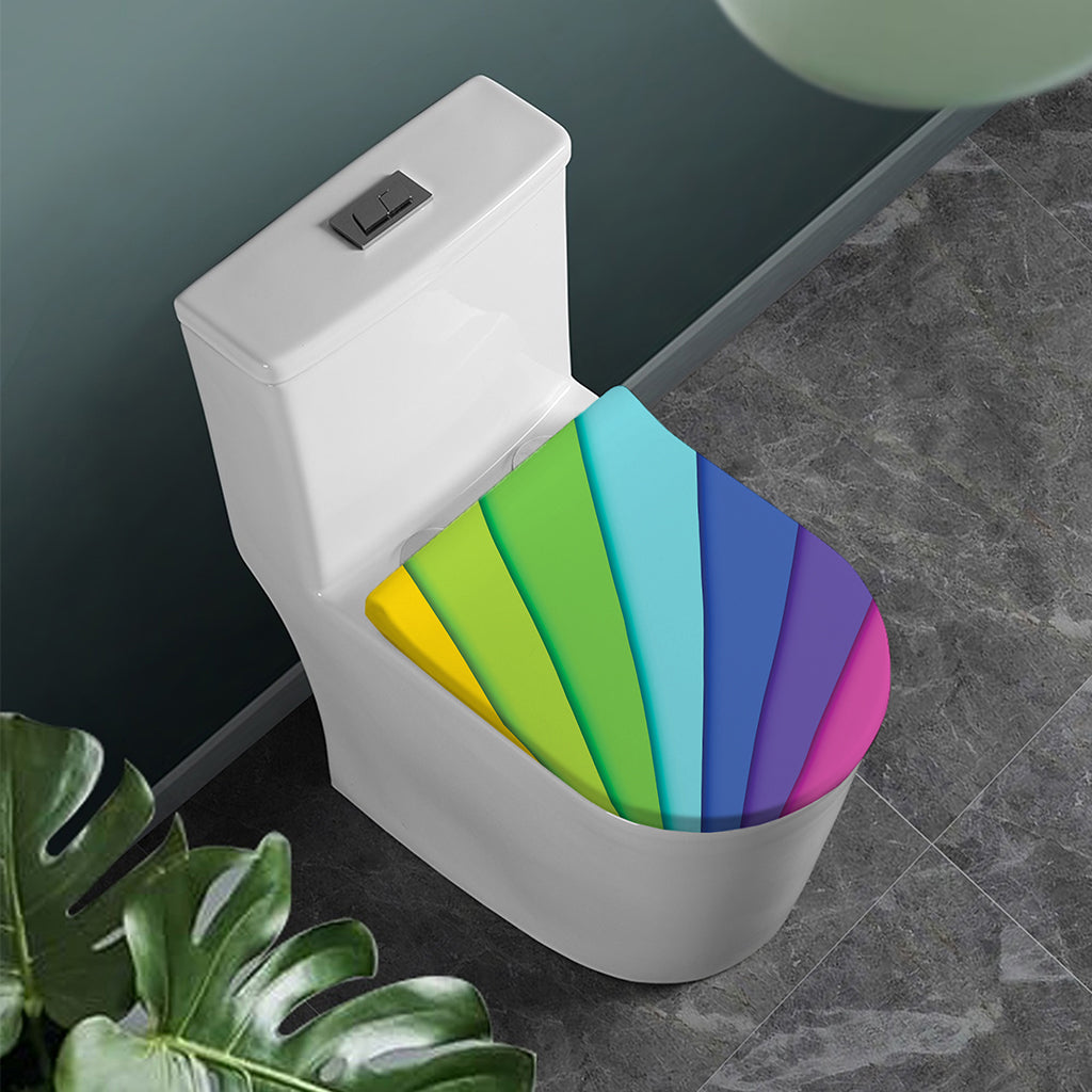 Rainbow Shades Print Toilet Lid Cover