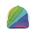 Rainbow Shades Print White Mesh Trucker Cap