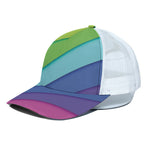 Rainbow Shades Print White Mesh Trucker Cap