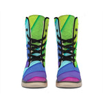 Rainbow Shades Print Winter Boots