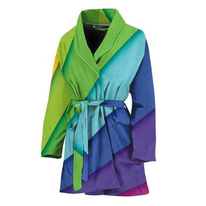 Rainbow Shades Print Women's Bathrobe