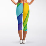 Rainbow Shades Print Women's Capri Leggings