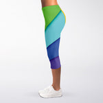 Rainbow Shades Print Women's Capri Leggings