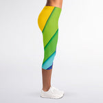 Rainbow Shades Print Women's Capri Leggings