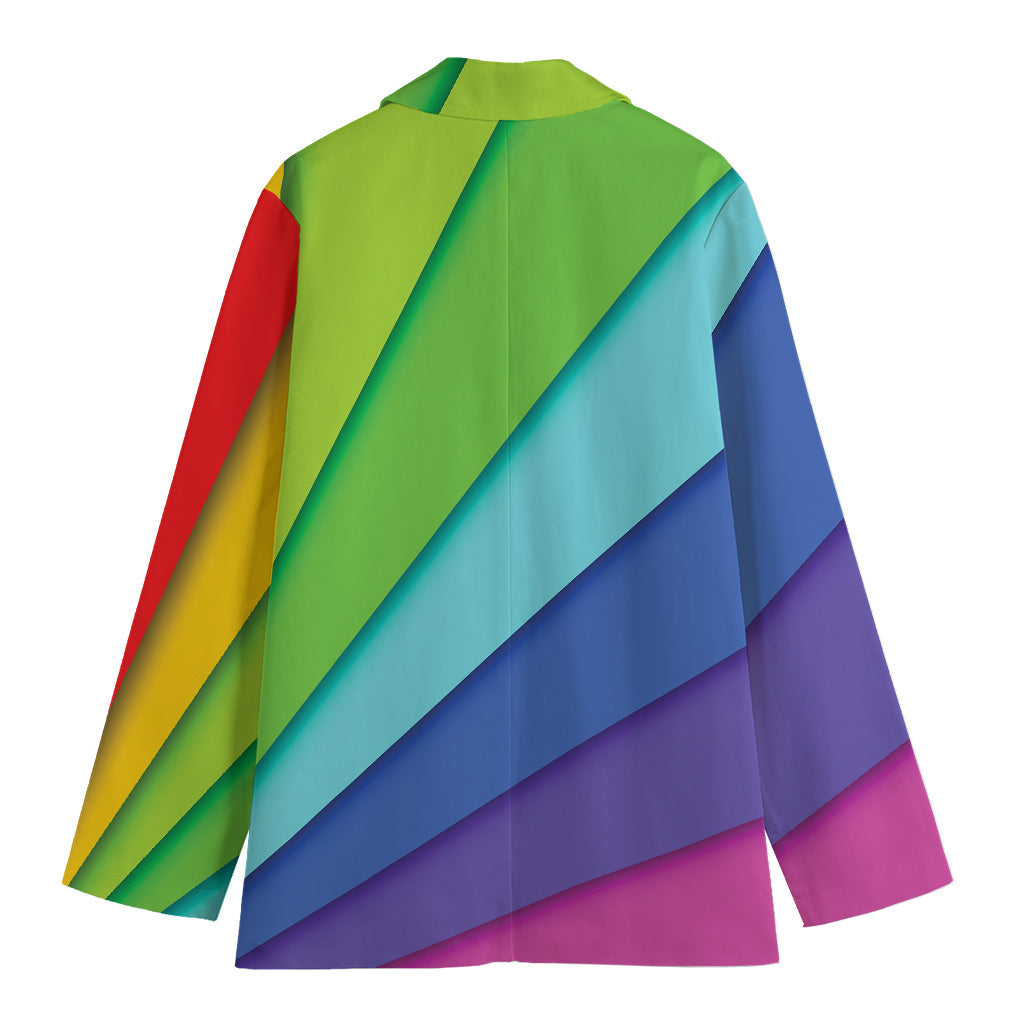 Rainbow Shades Print Women's Cotton Blazer