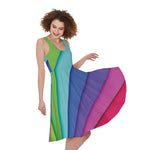 Rainbow Shades Print Women's Sleeveless Dress