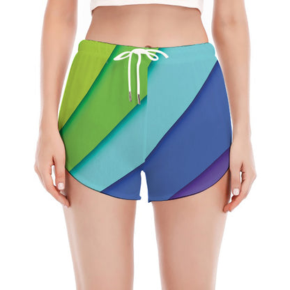 Rainbow Shades Print Women's Split Running Shorts