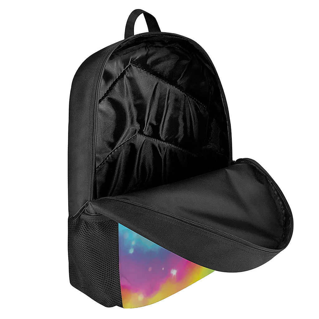 Rainbow Spiral Tie Dye Print 17 Inch Backpack