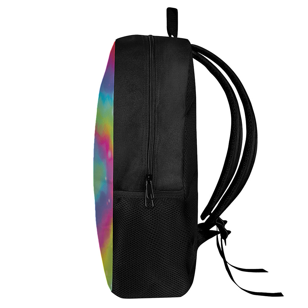 Rainbow Spiral Tie Dye Print 17 Inch Backpack