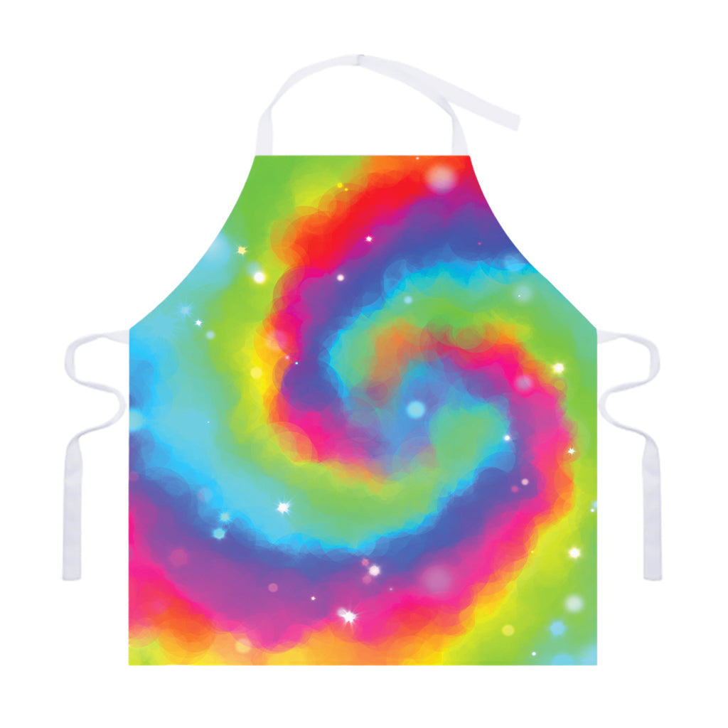 Rainbow Spiral Tie Dye Print Adjustable Apron