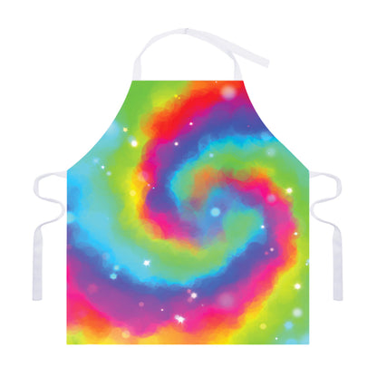 Rainbow Spiral Tie Dye Print Adjustable Apron