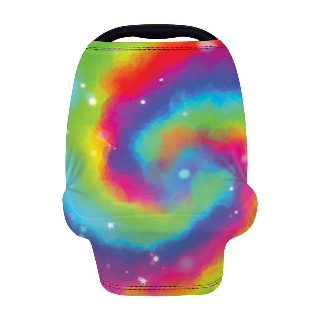 Rainbow Spiral Tie Dye Print Baby Seat Cover