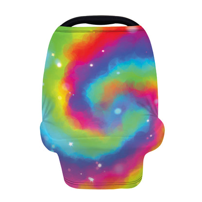 Rainbow Spiral Tie Dye Print Baby Seat Cover