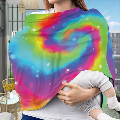 Rainbow Spiral Tie Dye Print Baby Seat Cover