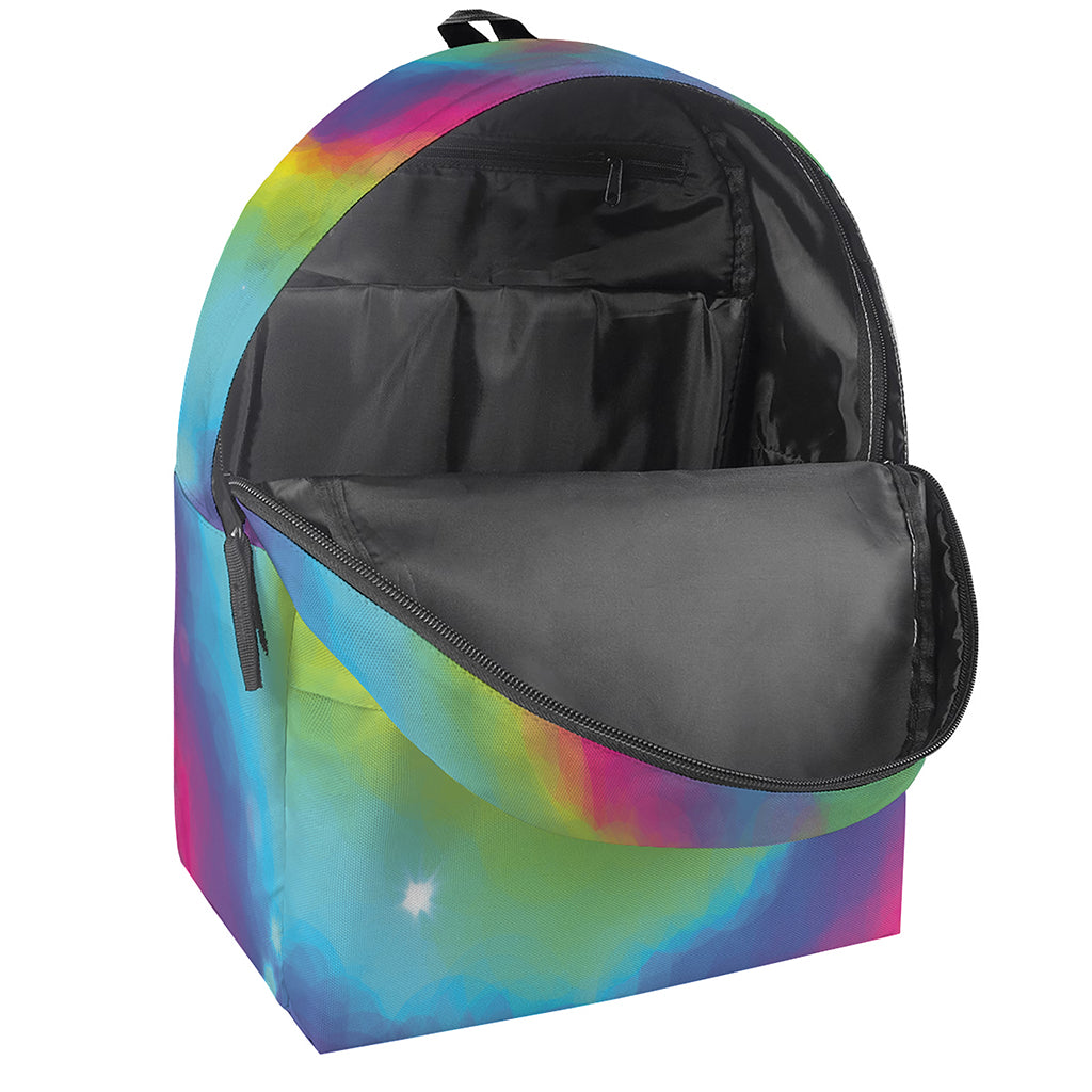 Rainbow Spiral Tie Dye Print Backpack