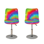 Rainbow Spiral Tie Dye Print Bar Stool Covers