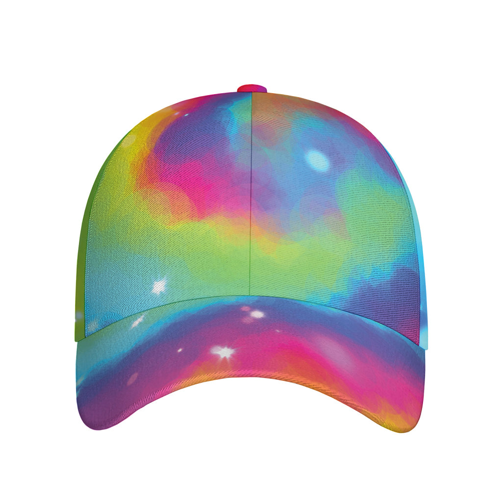 Rainbow Spiral Tie Dye Print Baseball Cap