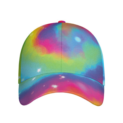 Rainbow Spiral Tie Dye Print Baseball Cap