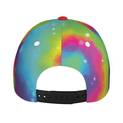 Rainbow Spiral Tie Dye Print Baseball Cap