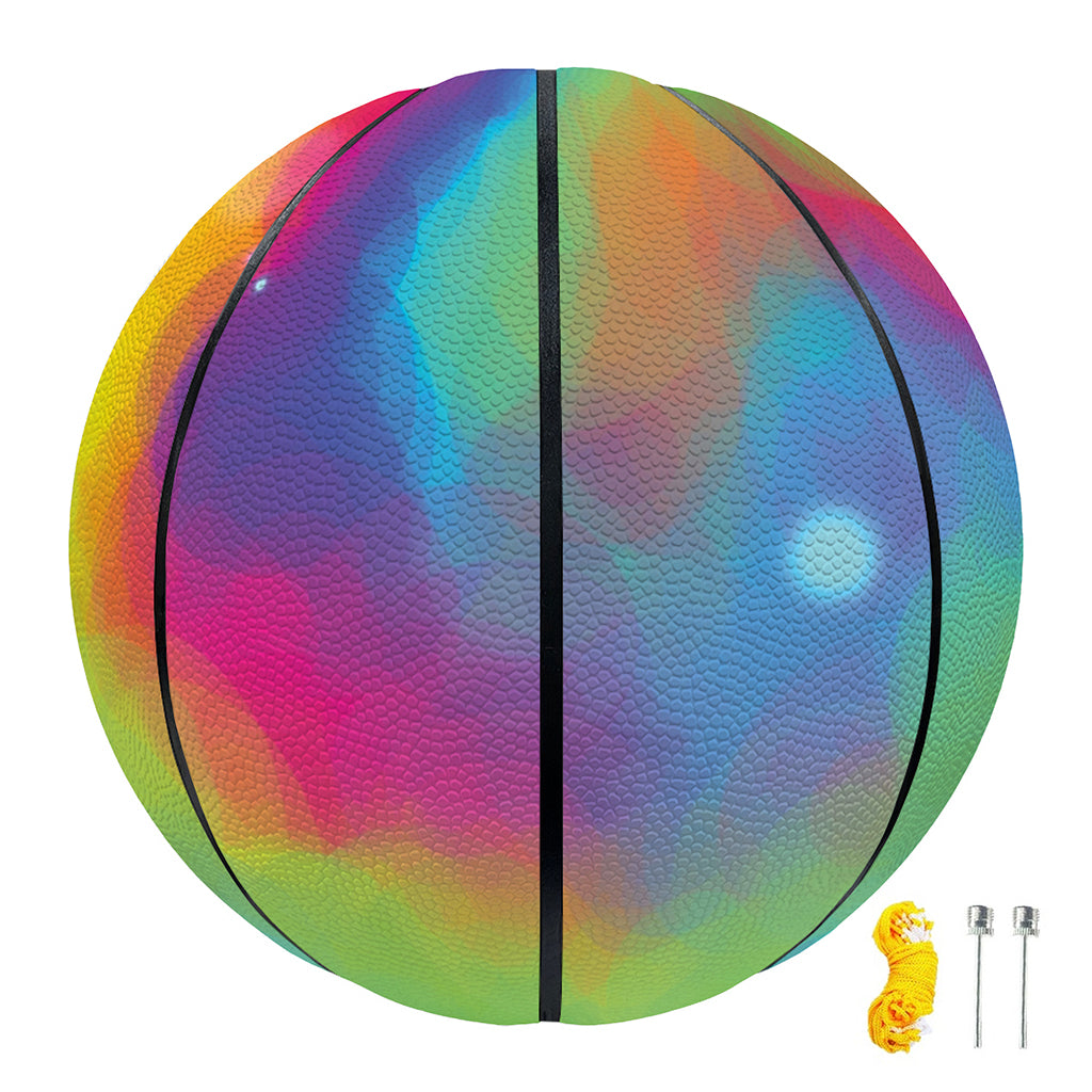 Rainbow Spiral Tie Dye Print Basketball