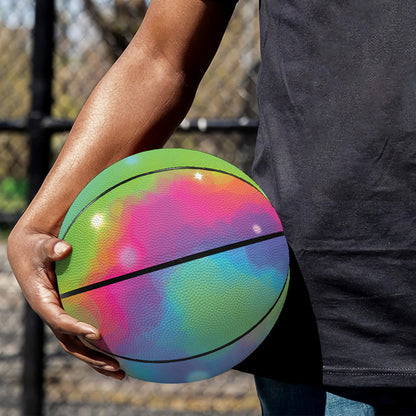 Rainbow Spiral Tie Dye Print Basketball