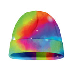 Rainbow Spiral Tie Dye Print Beanie