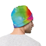 Rainbow Spiral Tie Dye Print Beanie