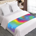 Rainbow Spiral Tie Dye Print Bed Runner